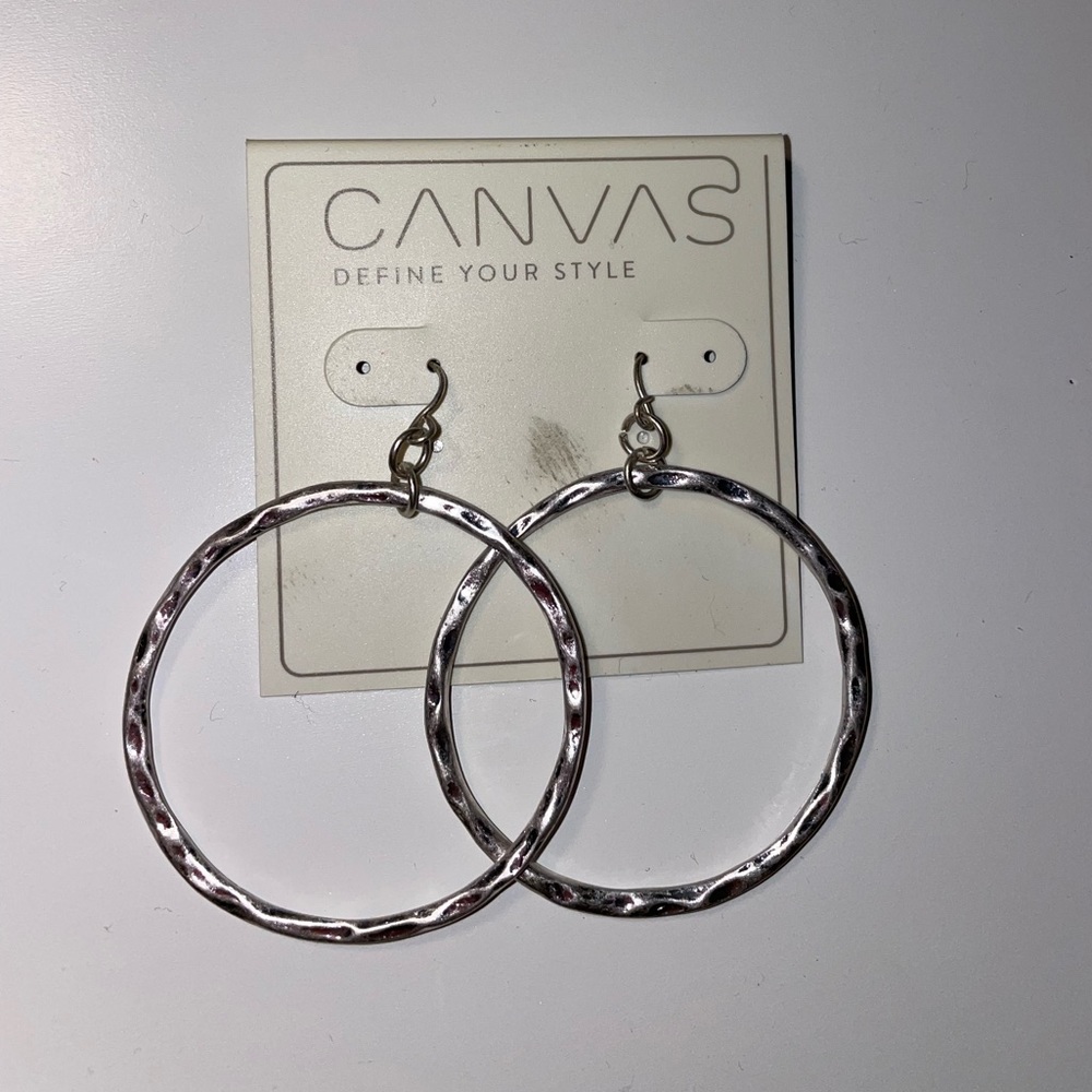 Silver Dangly Hoop Earrings
